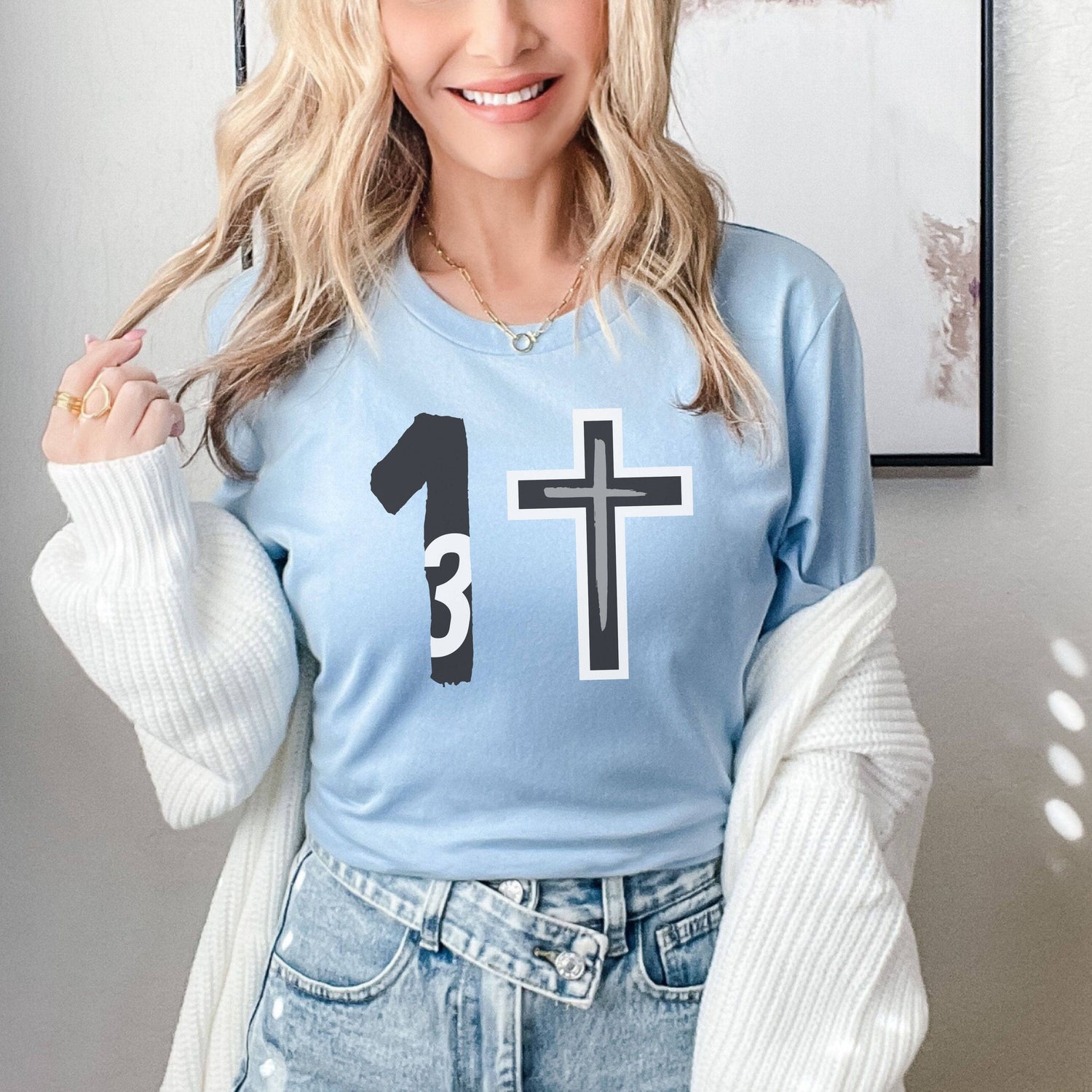 3 in 1 Holy Trinity Unisex T-Shirt Baby Blue