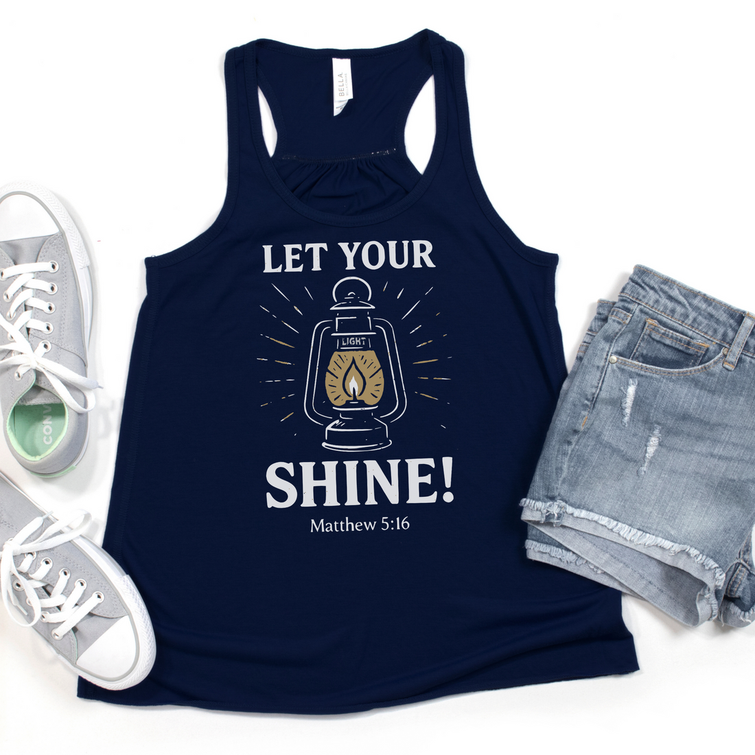 Let Your Light Shine Women’s Flowy Racerback Tank
