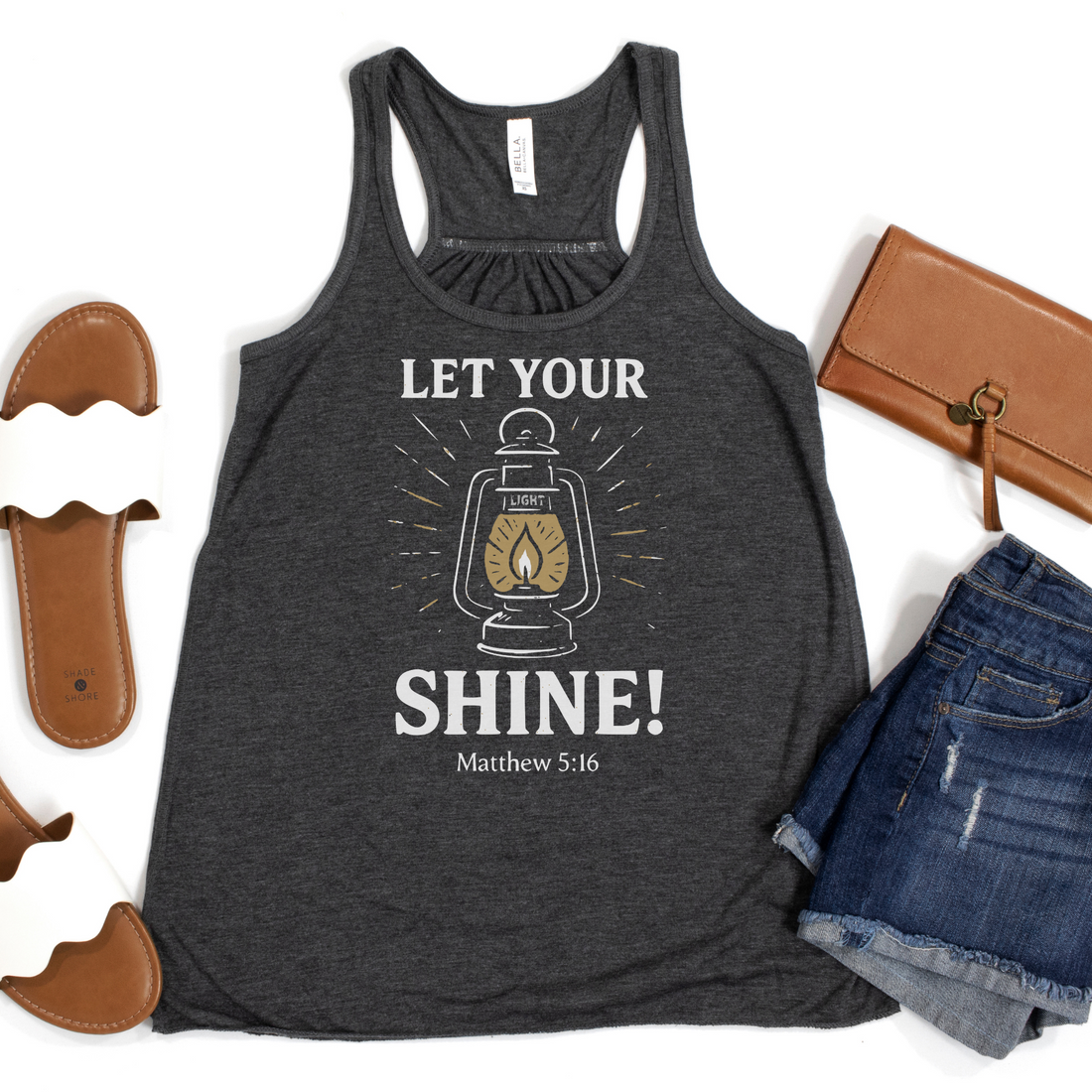 Let Your Light Shine Women’s Flowy Racerback Tank