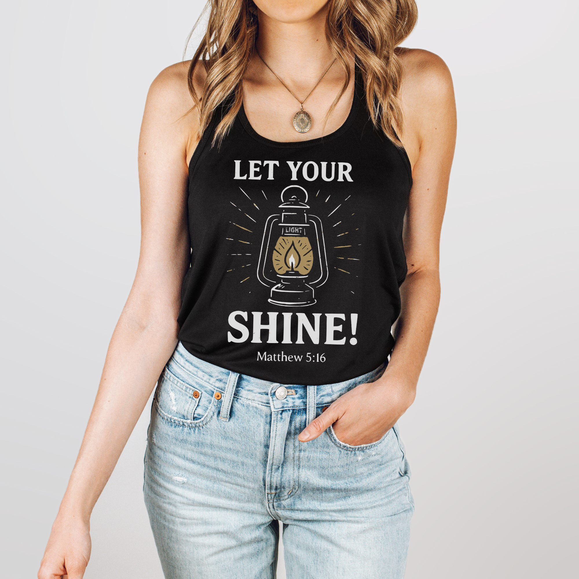 Let Your Light Shine Women’s Flowy Racerback Tank