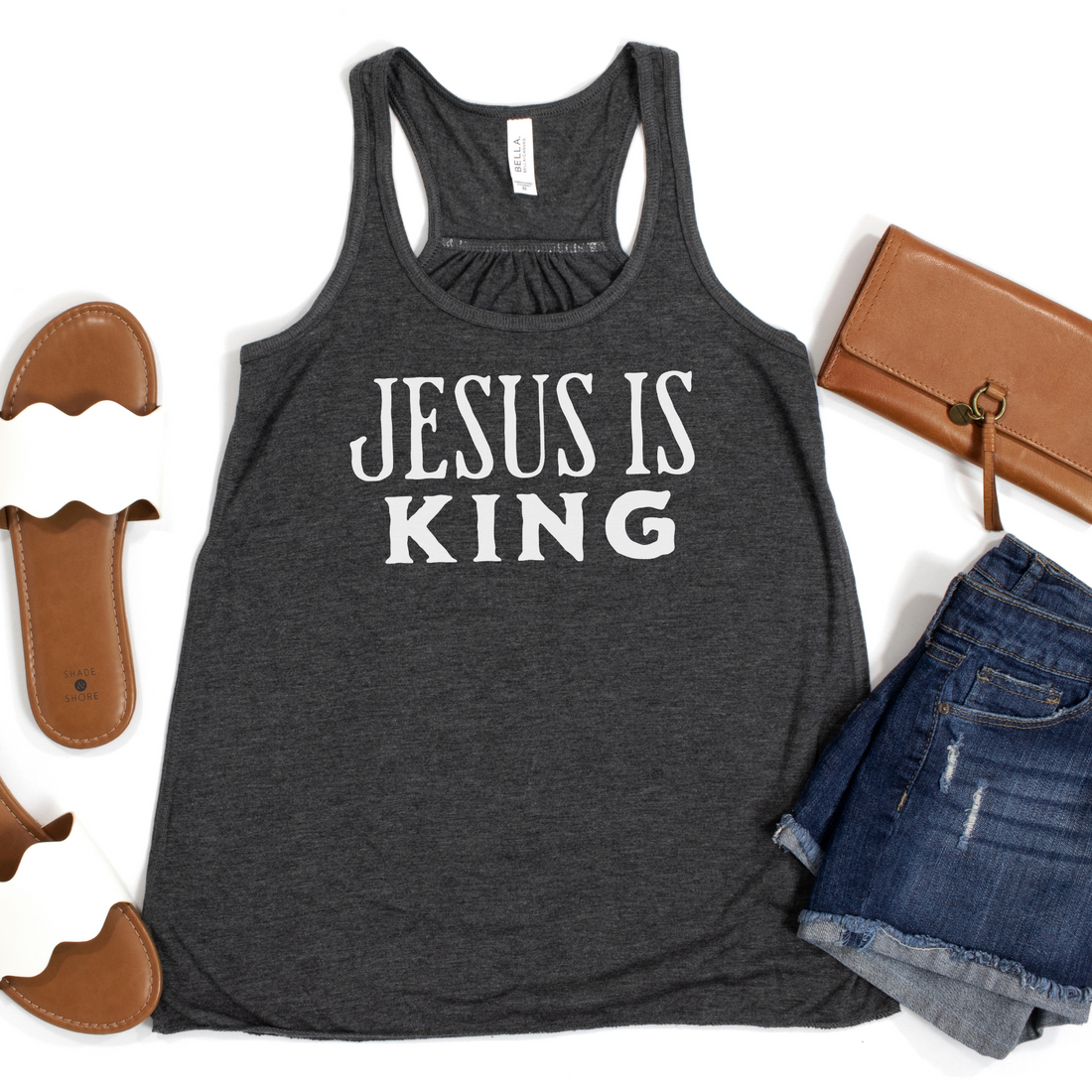 Jesus Is King Flowy Racerback Tank