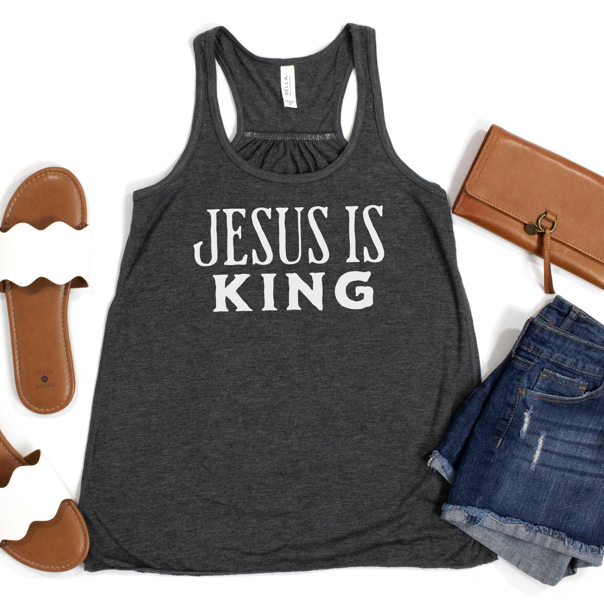 Jesus Is King Flowy Racerback Tank