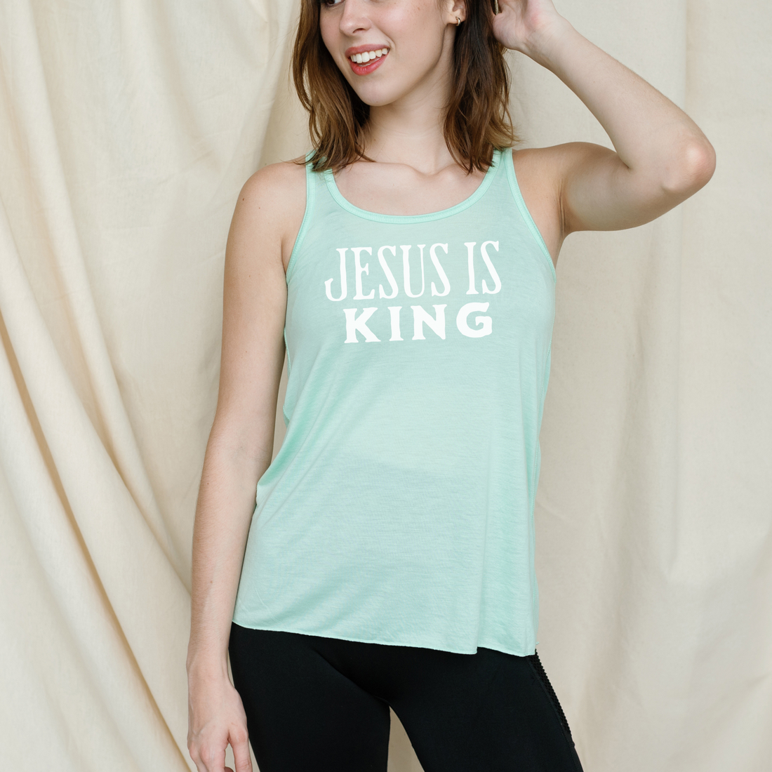 Jesus Is King Flowy Racerback Tank