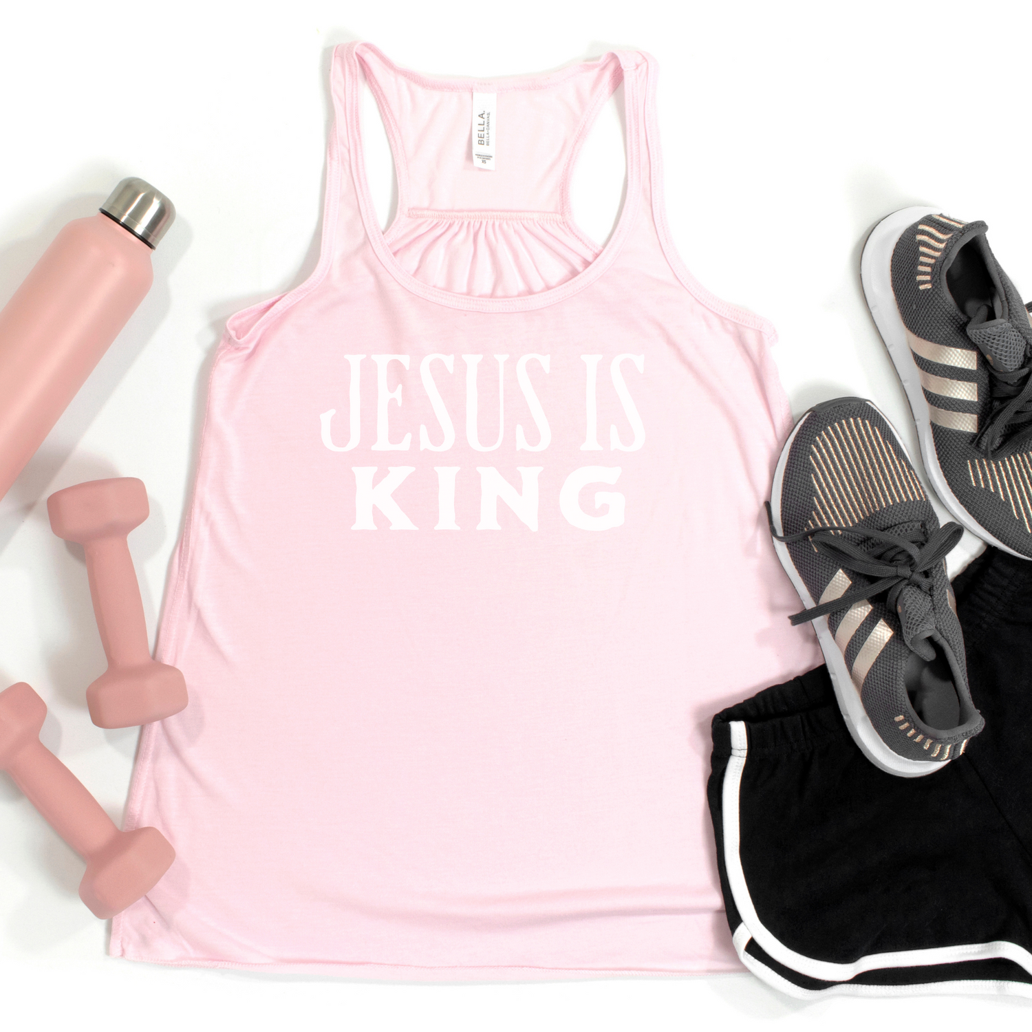 Jesus Is King Flowy Racerback Tank