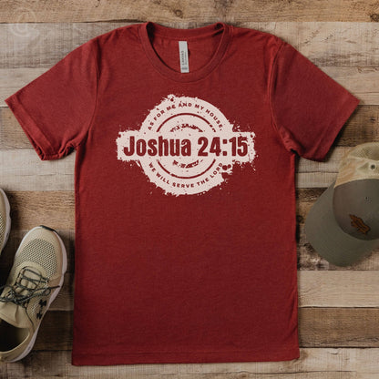 As For Me And My House We Will Serve The Lord Joshua 24:15 Unisex T-Shirt Heather Canvas Red