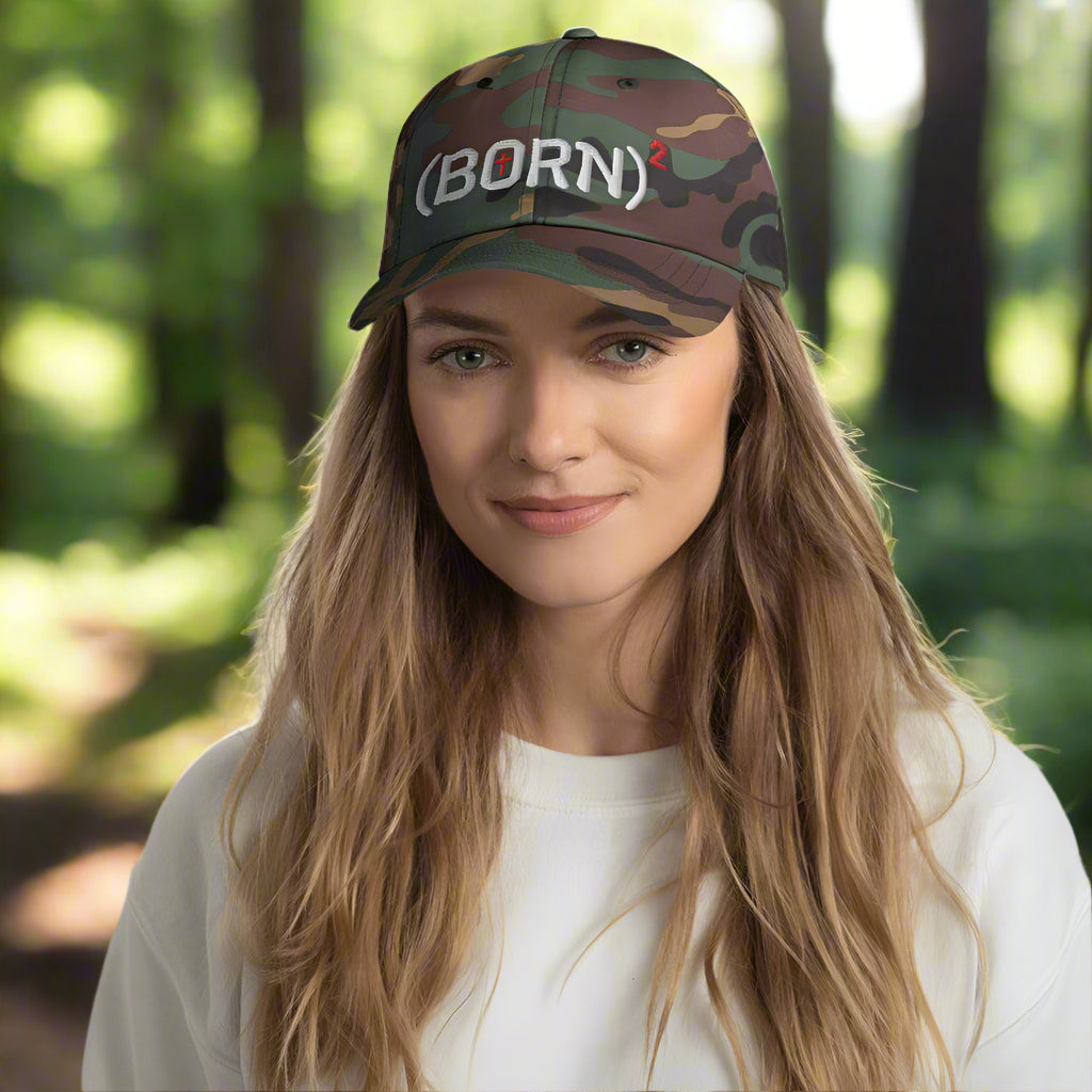 (Born)² Dad Hat Green Camo