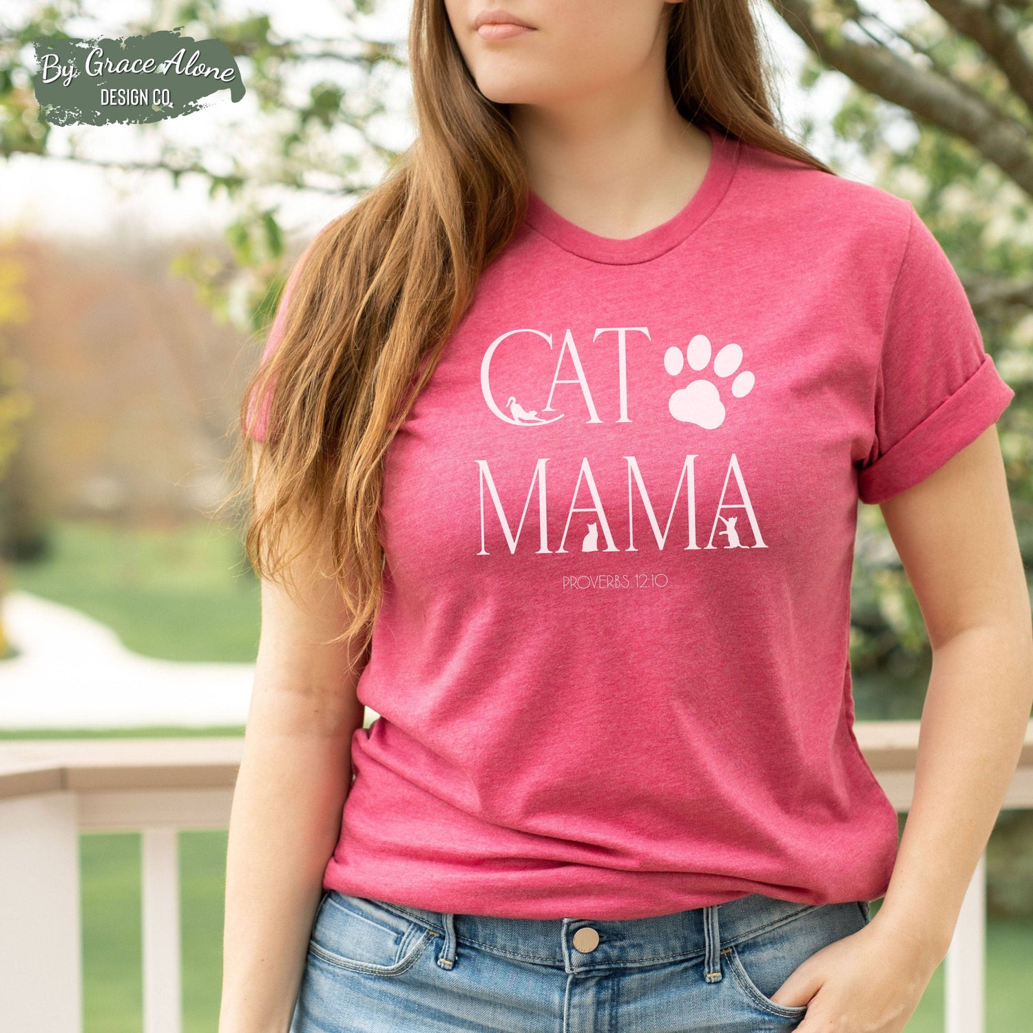 Cat Mama Proverbs 12:10 Unisex T-Shirt Heathers Heather Raspberry