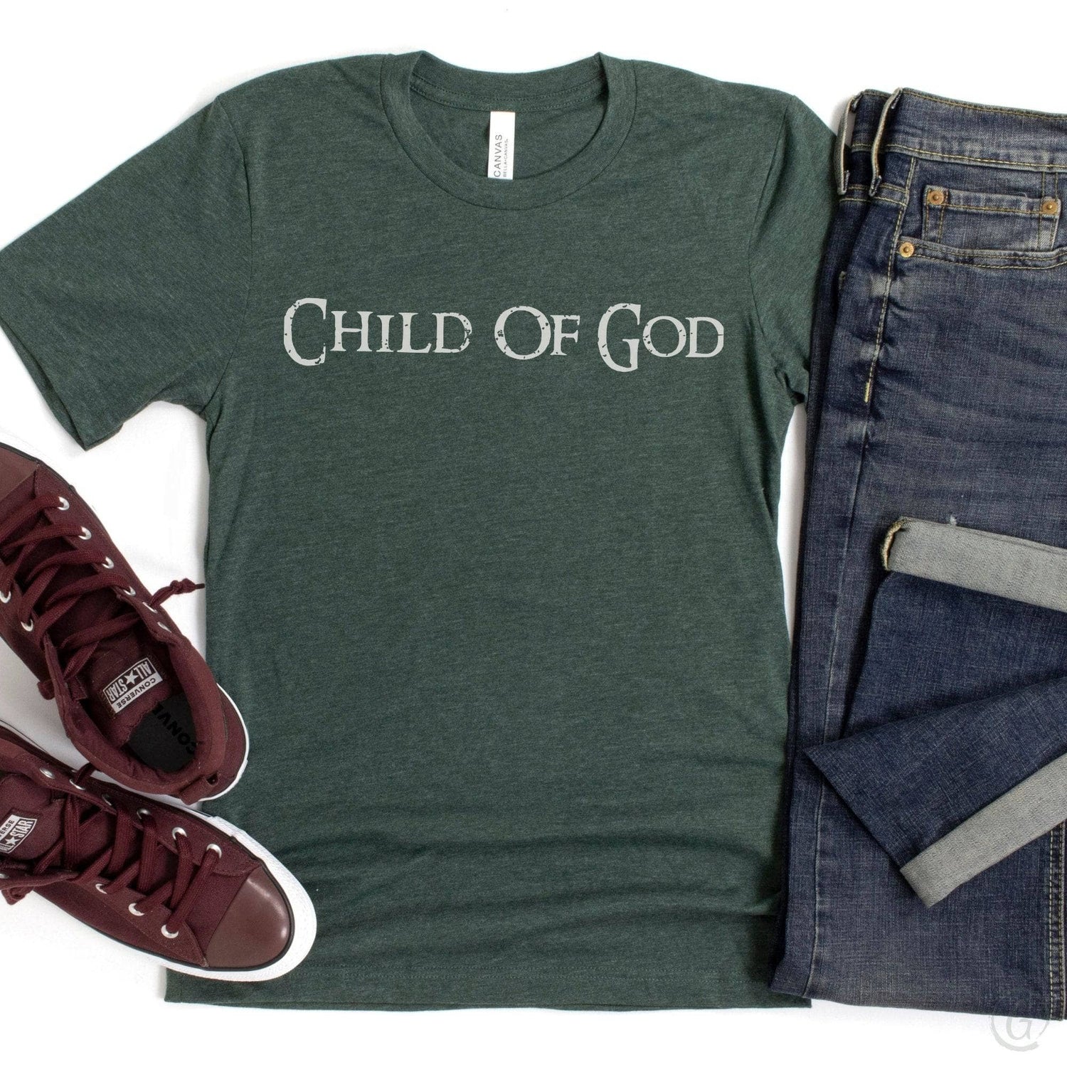 Child Of God John 1:12 Unisex T-Shirt Heathers Heather Forest