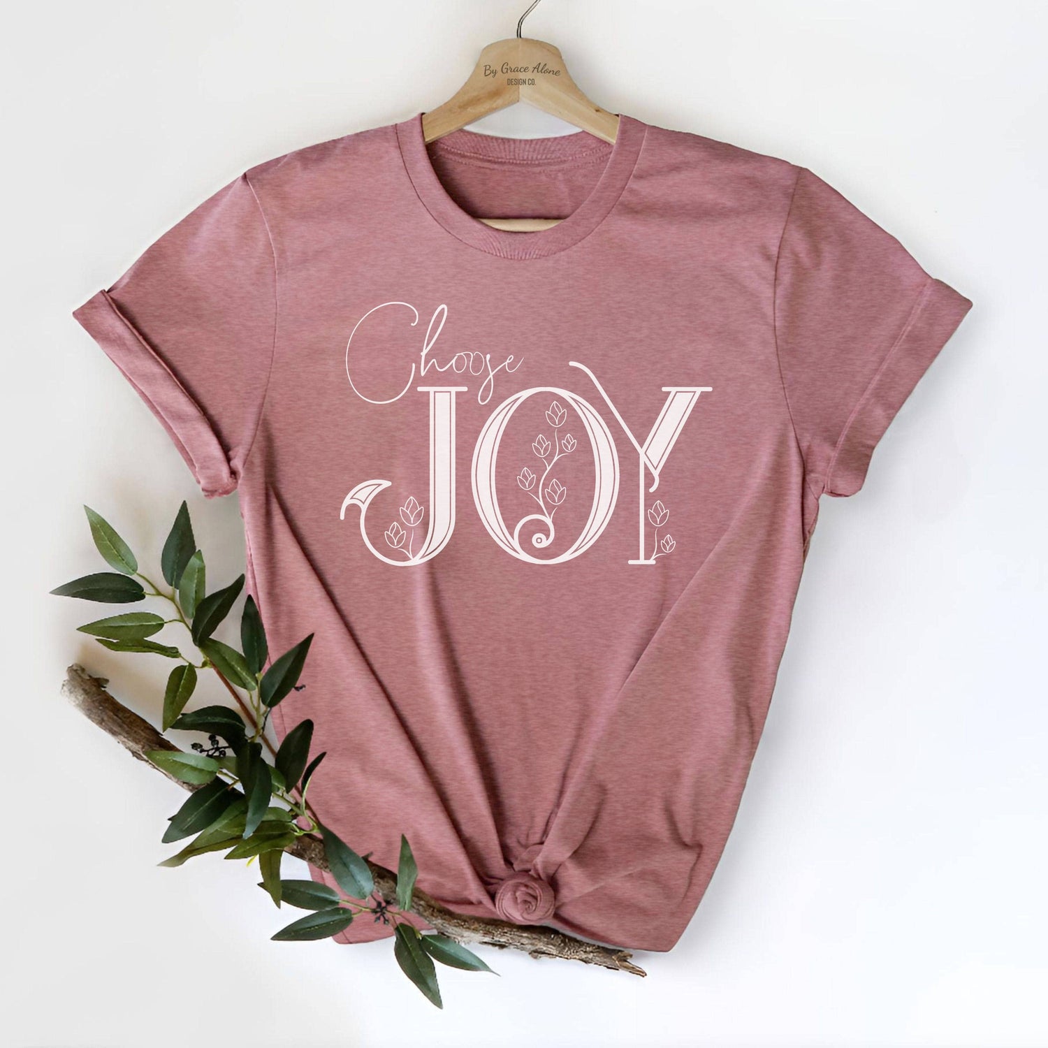 Choose Joy Habakkuk 3:17-18 Unisex T-Shirt Heathers Heather Mauve