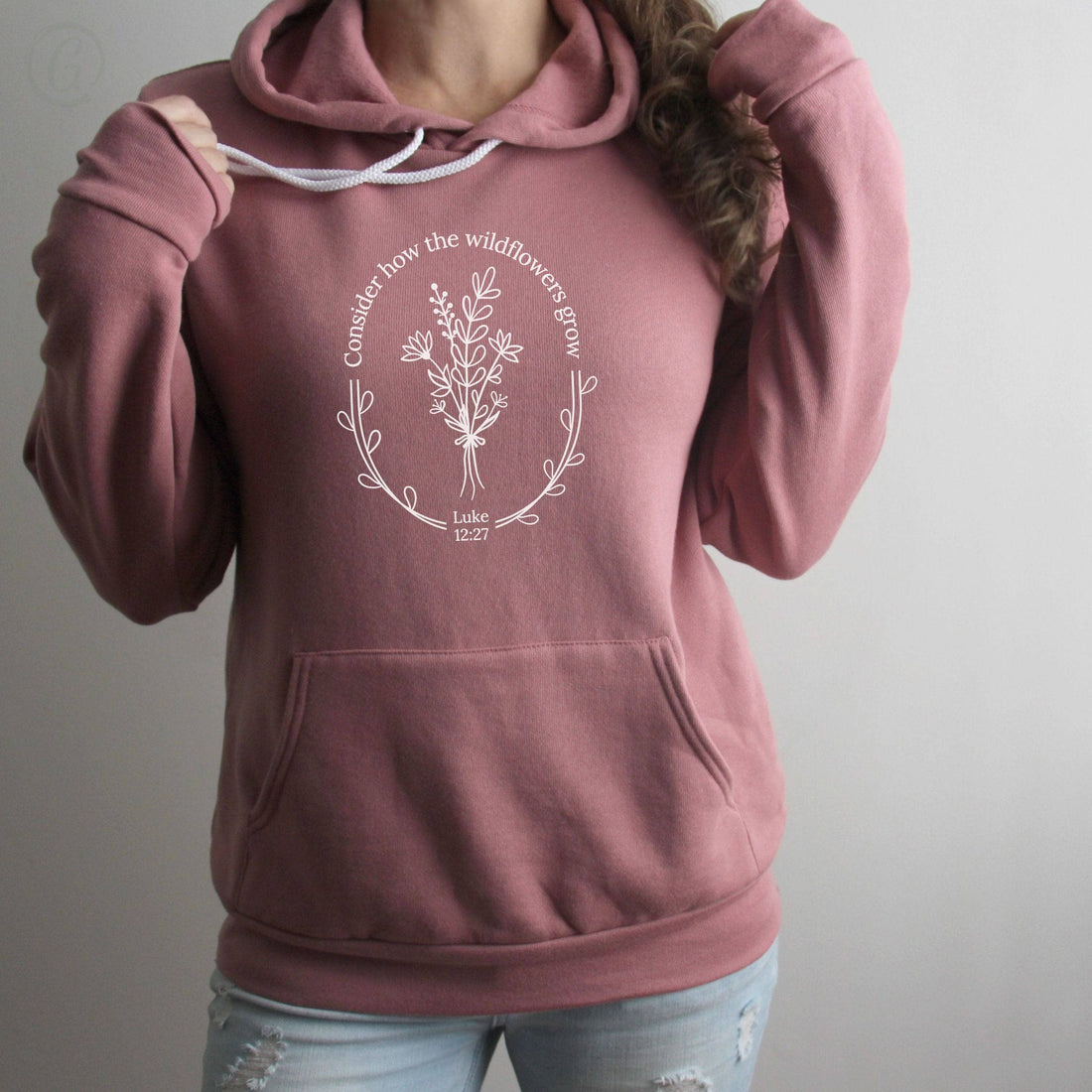 Consider How The Wildflowers Grow Premium Unisex Pullover Hoodie Mauve