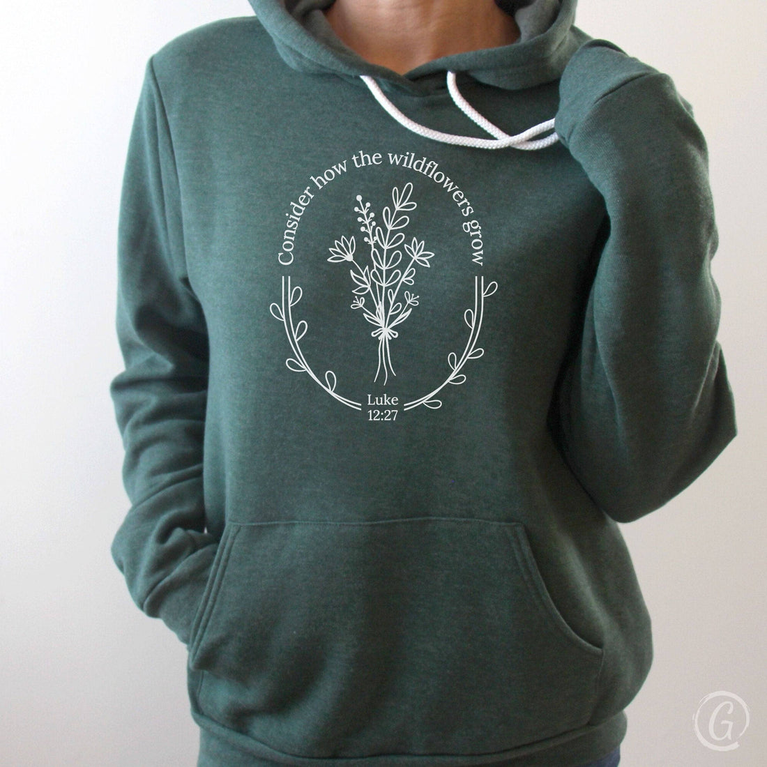 Consider How The Wildflowers Grow Premium Unisex Pullover Hoodie Heather Forest