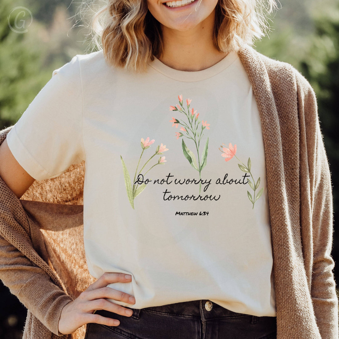 Do Not Worry About Tomorrow Matthew 6:31 Unisex T-Shirt Classics Soft Cream