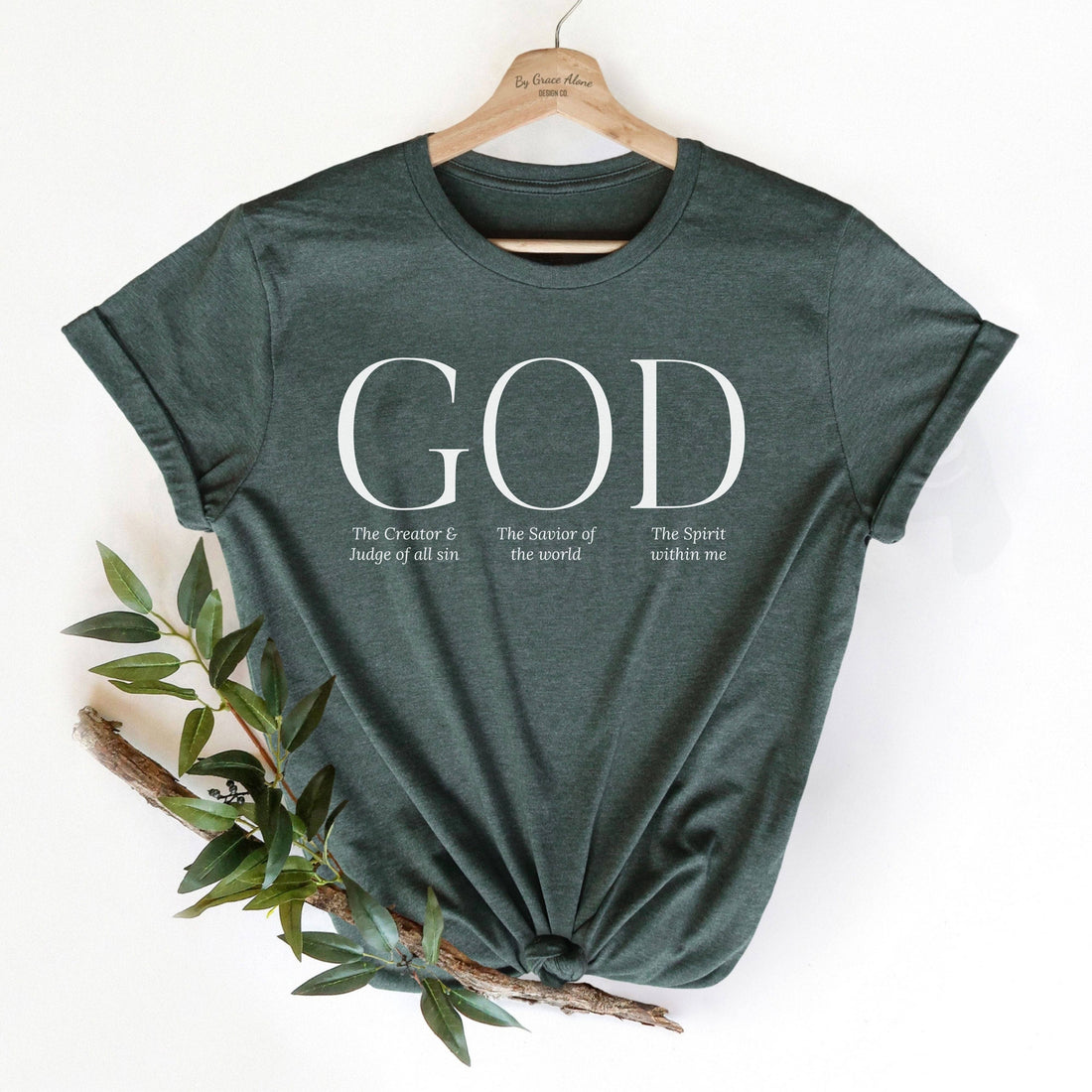 GOD And His Attributes Unisex T-Shirt Heathers Heather Forest