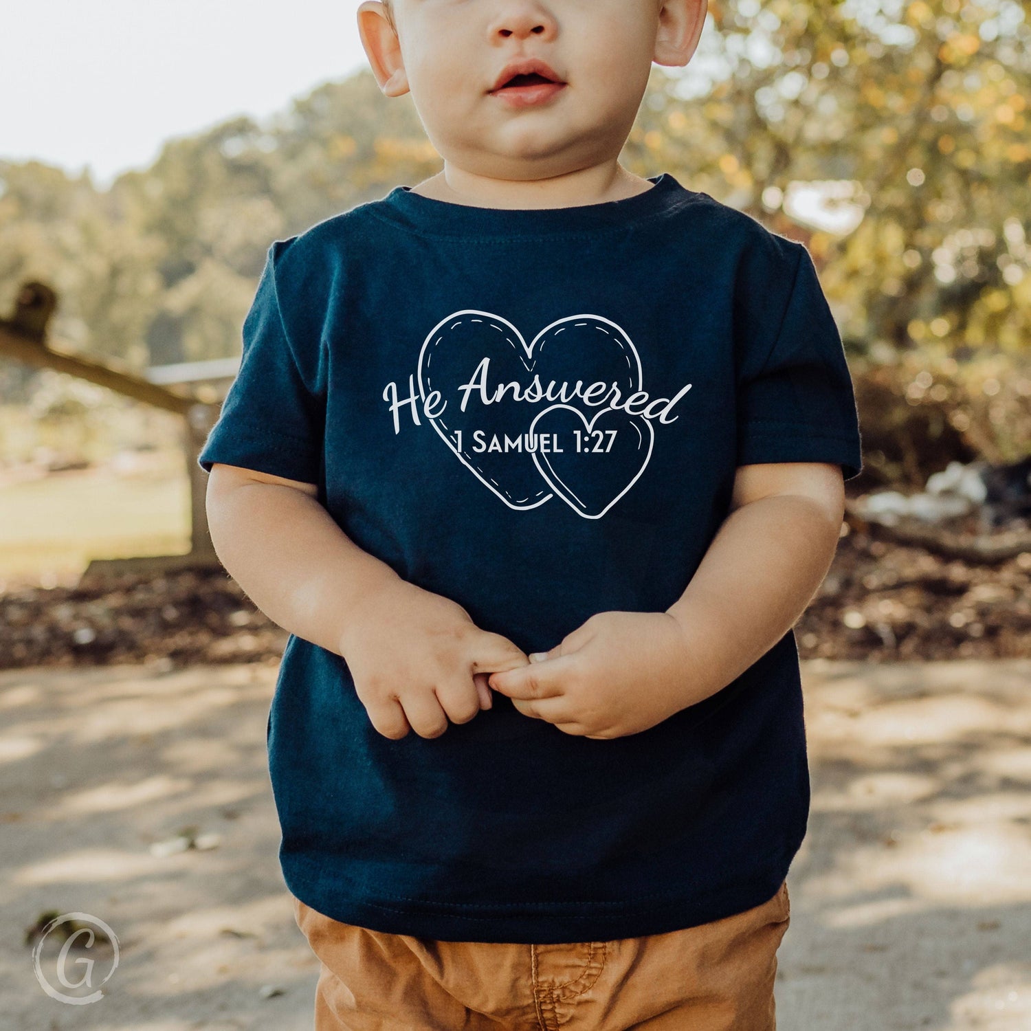 He Answered Infant T-Shirt Navy
