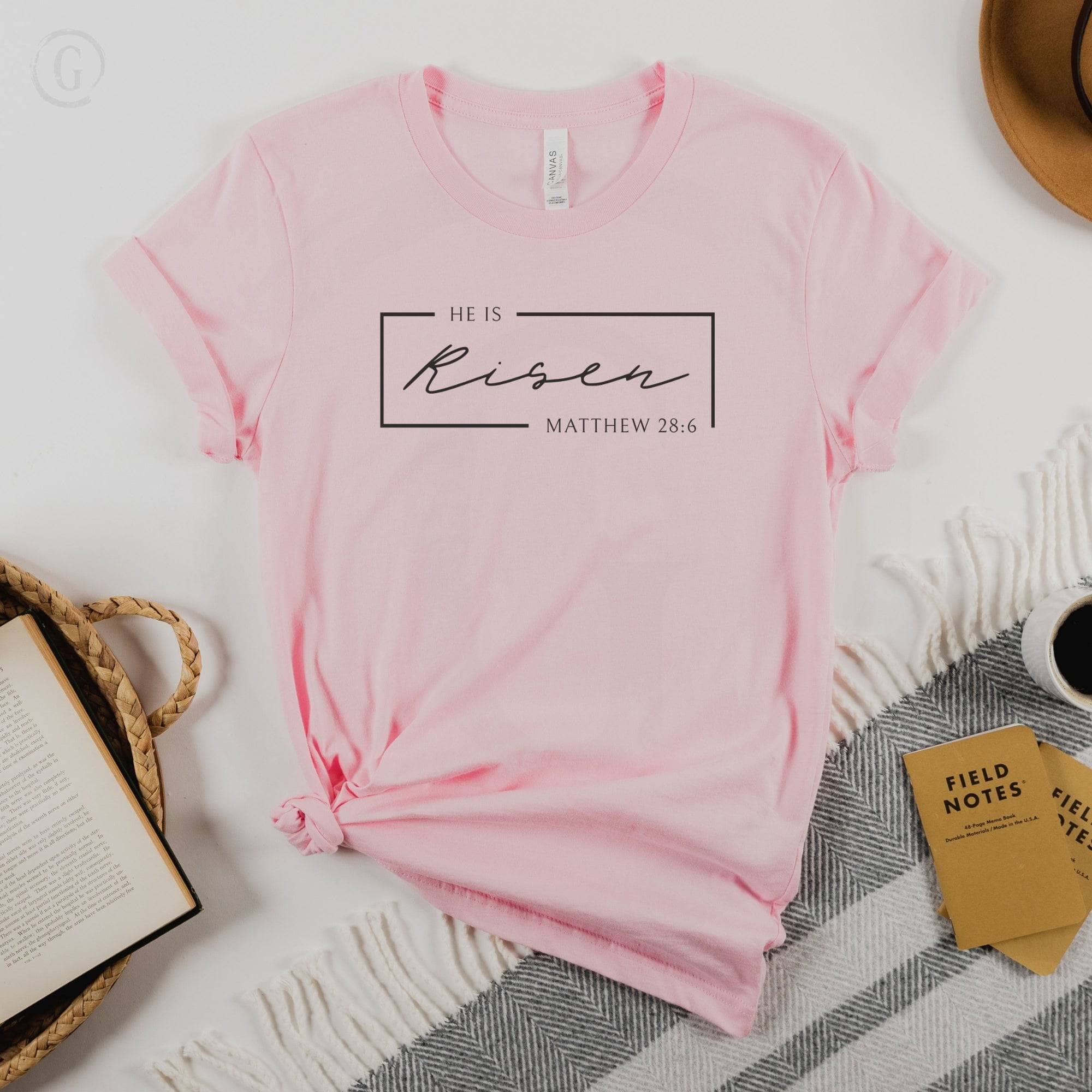 He Is Risen Matthew 28:6 Unisex T-Shirt Classics Pink