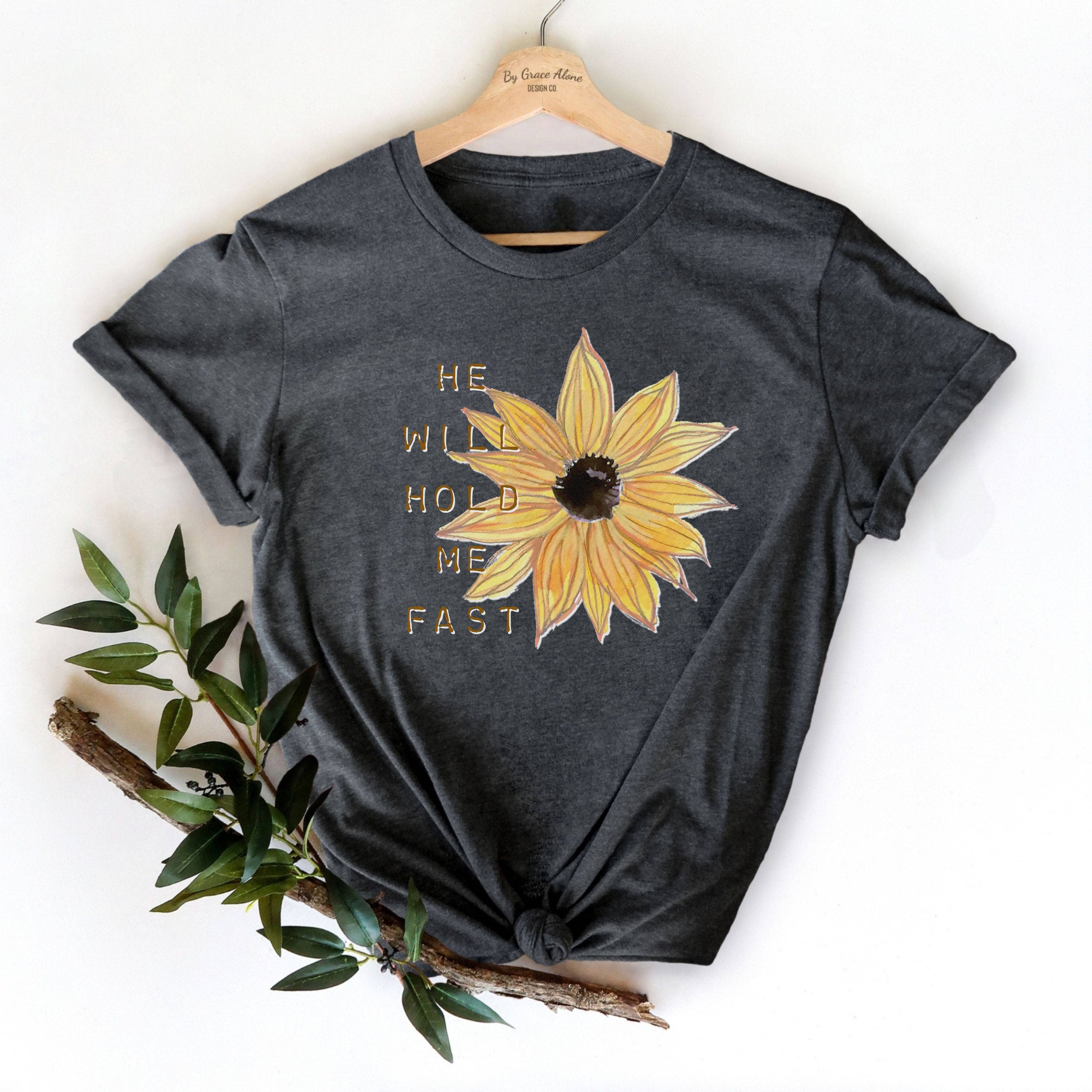 He Will Hold Me Fast Unisex T-Shirt Heathers Dark Grey Heather