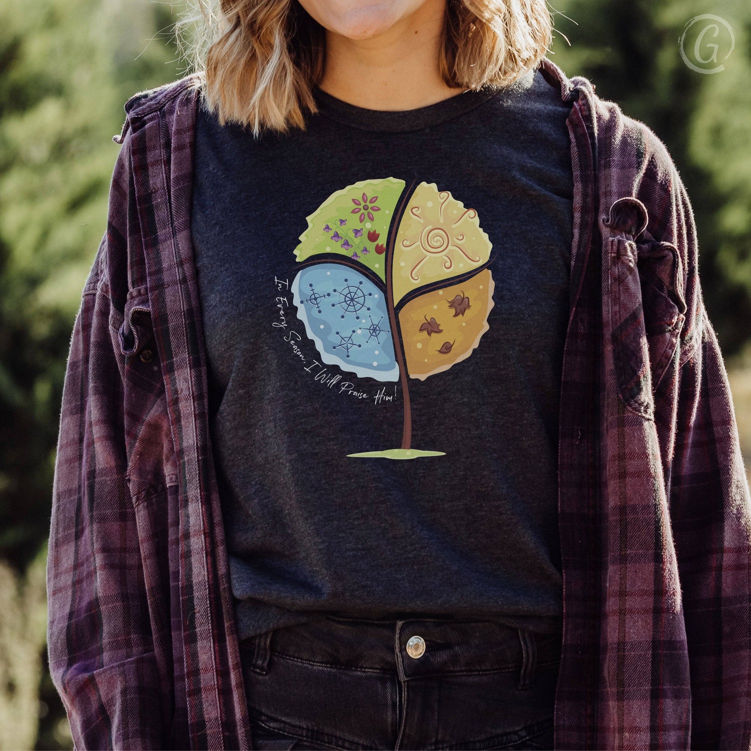 In Every Season, I Will Praise Him Psalm 34 Unisex T-Shirt Heathers Dark Grey Heather
