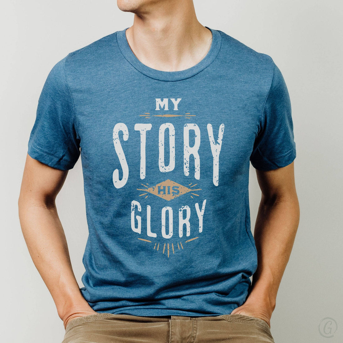 My Story His Glory Unisex T-Shirt Heathers Heather Deep Teal