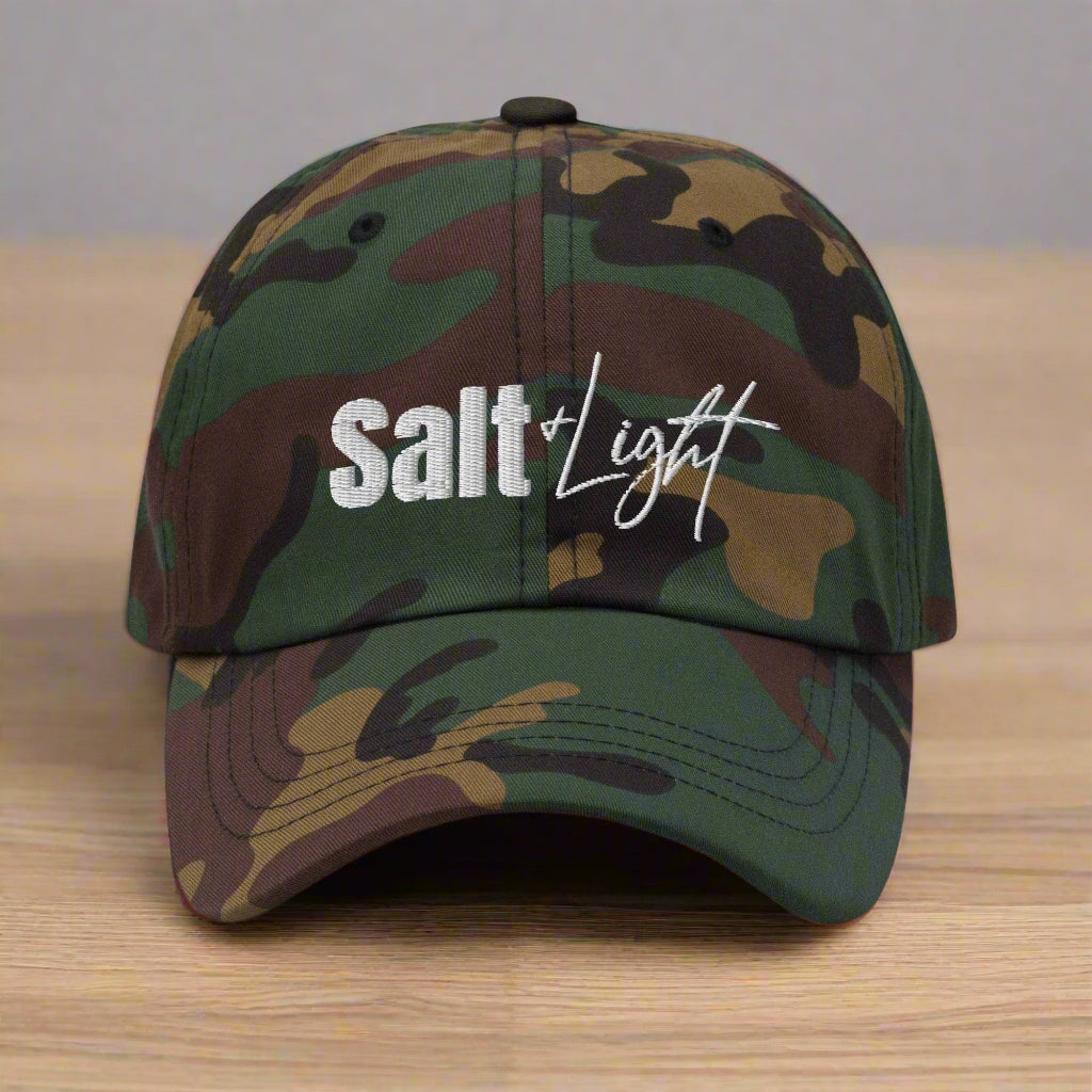 Salt &amp; Light Matthew 5:13-16 Dad Hat Green Camo