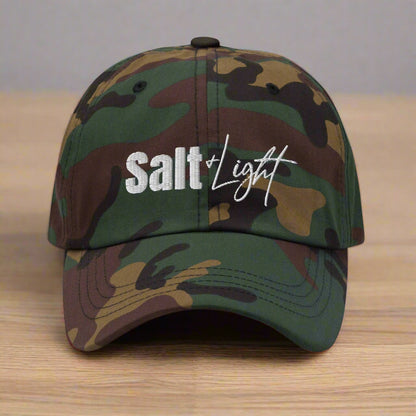 Salt &amp; Light Matthew 5:13-16 Dad Hat Green Camo