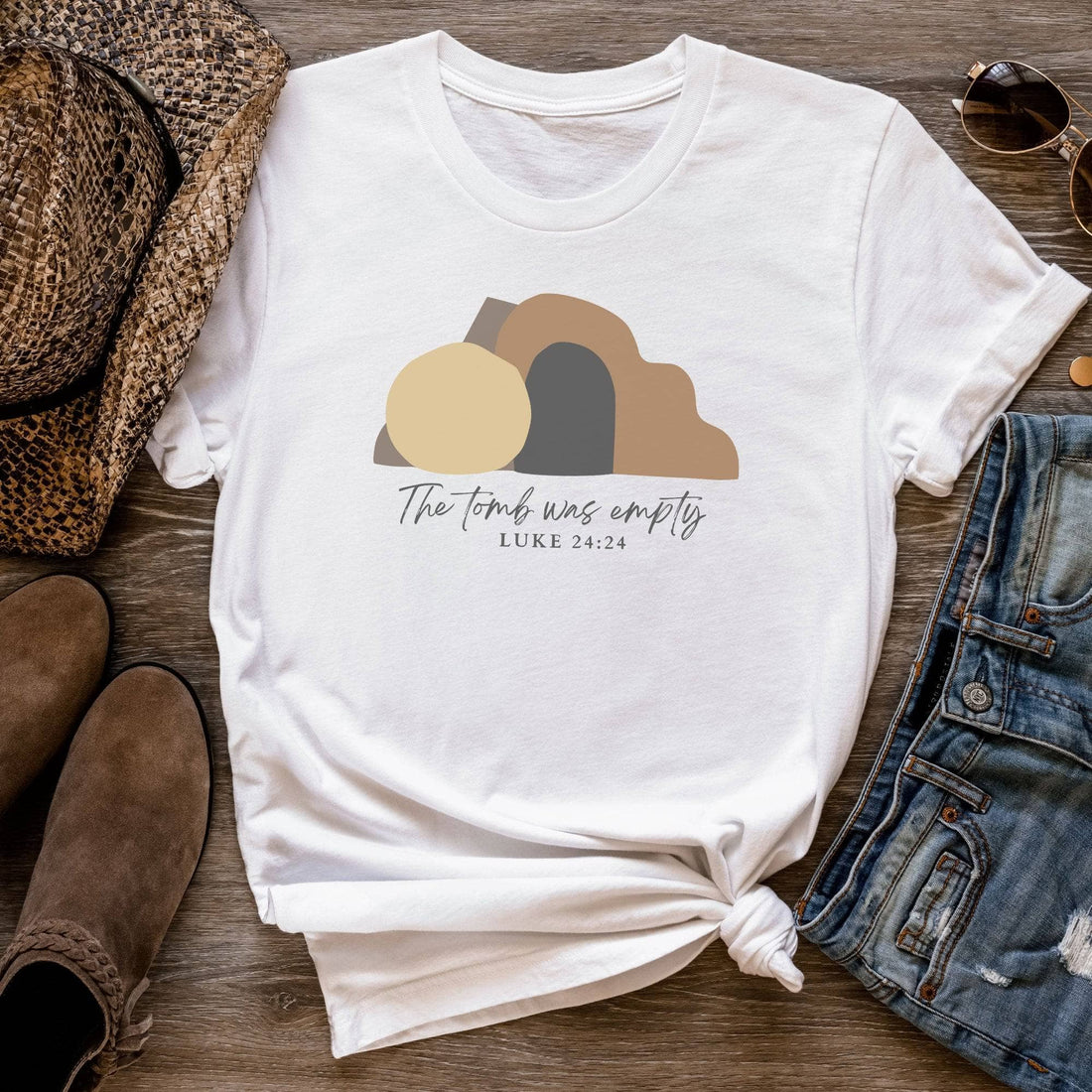 The Tomb Was Empty Luke 24:24 Unisex T-Shirt Classics White