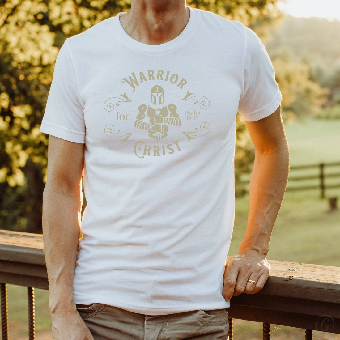 Warrior For Christ Psalm 18:39 Unisex T-Shirt Classics White