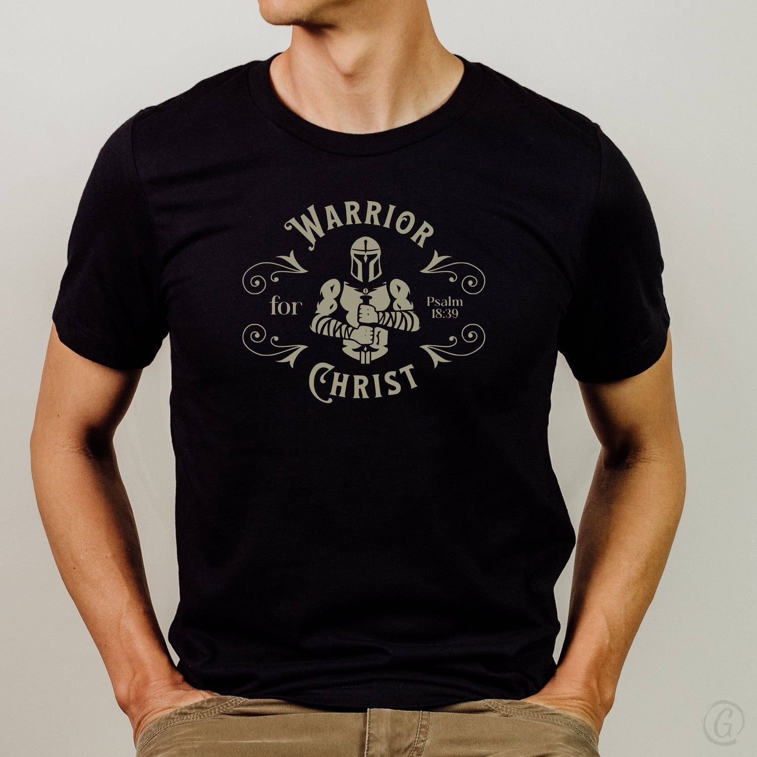 Warrior For Christ Psalm 18:39 Unisex T-Shirt Classics Black